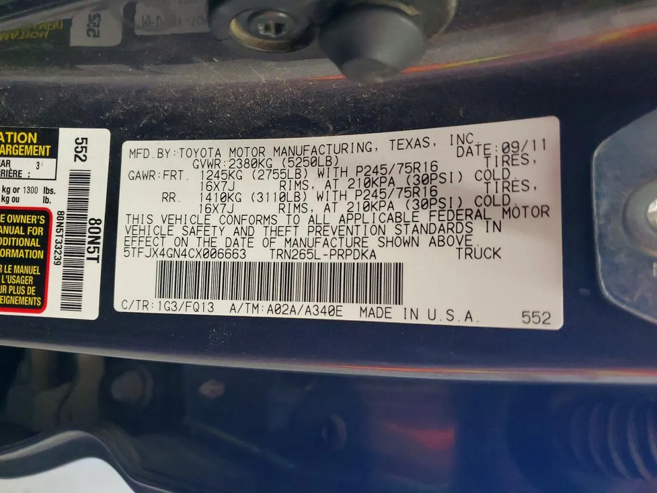 2012 Toyota Tacoma PreRunner