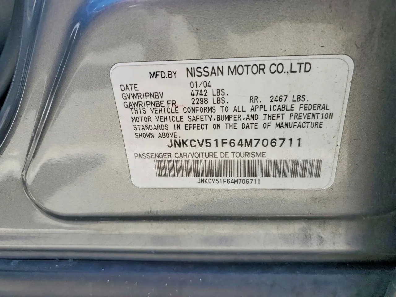 2004 INFINITI G35 Sedan w/Leather