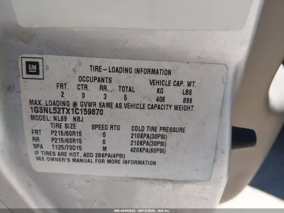 2001 Oldsmobile Alero GL2