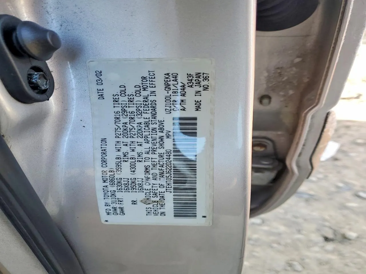2002 Toyota Land Cruiser LAND CRUIS