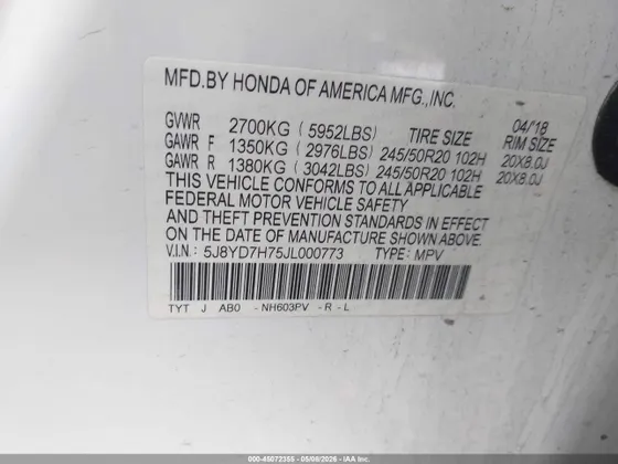 2018 Acura MDX Sport Hybrid w/Advance Pkg