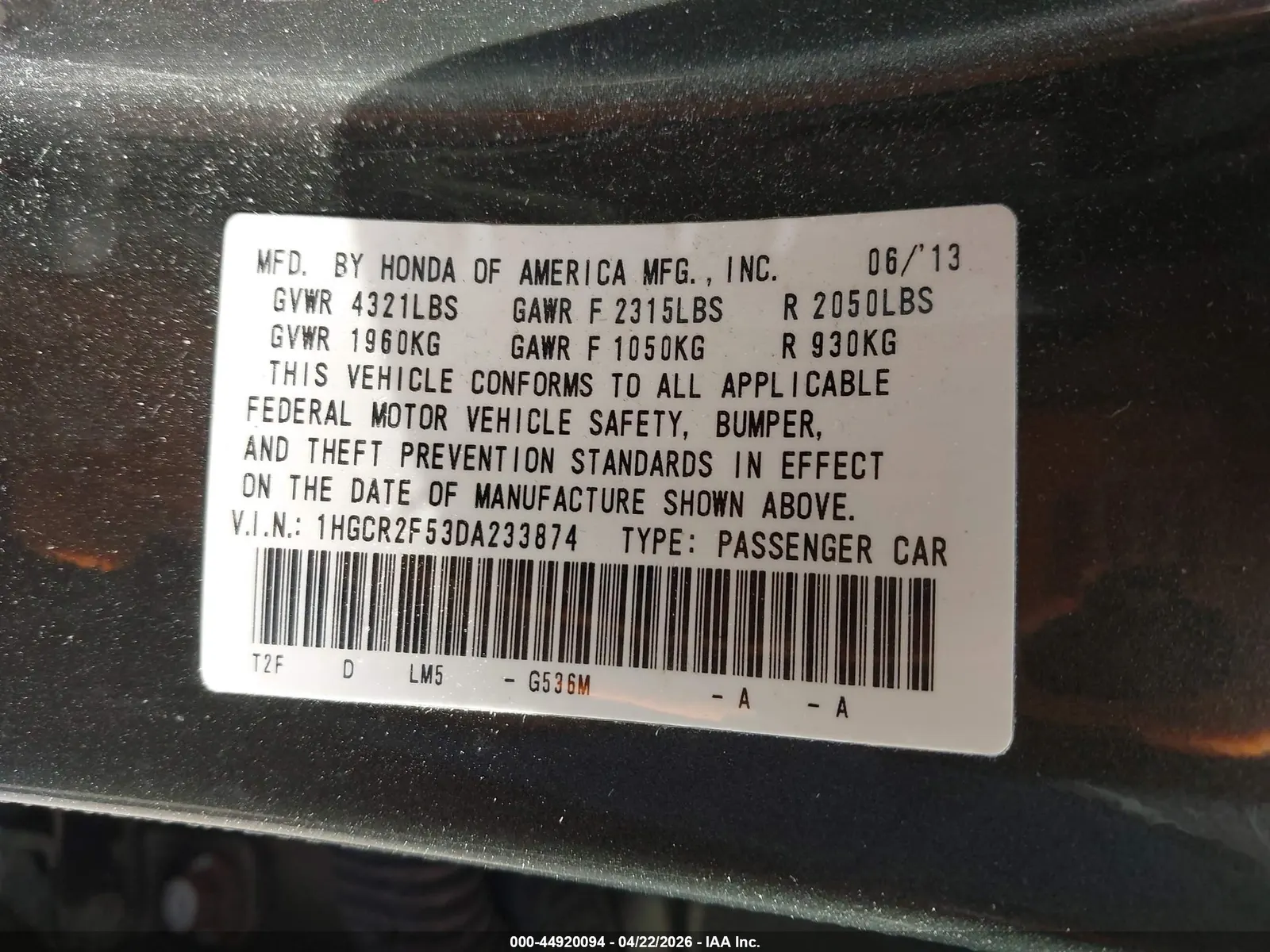 2013 Honda Accord Sdn Sport
