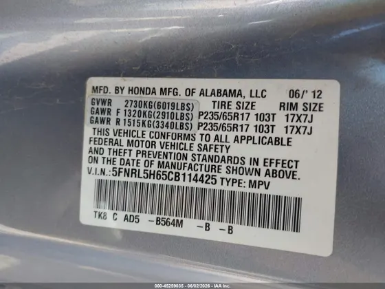 2012 Honda Odyssey EX-L