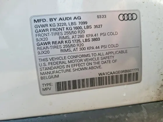 2024 Audi Q8 e-tron Sportback S line Premium Plus