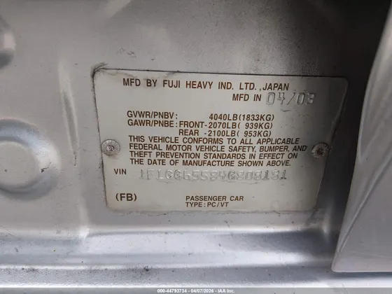 2004 Subaru Impreza Wagon (Natl) TS Sport