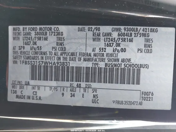 1998 Ford Club Wagon XL