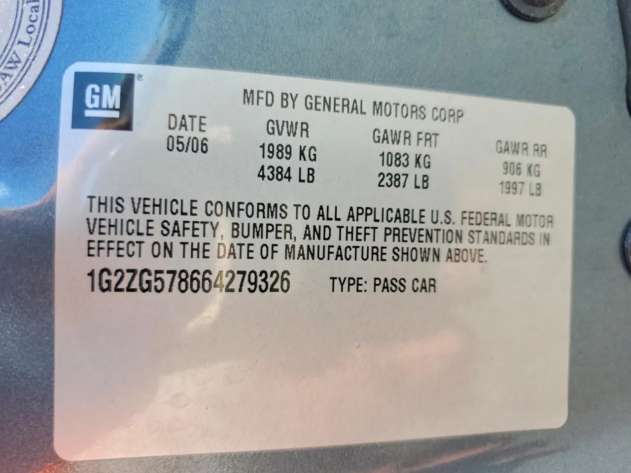 2006 Pontiac G6 6-Cyl