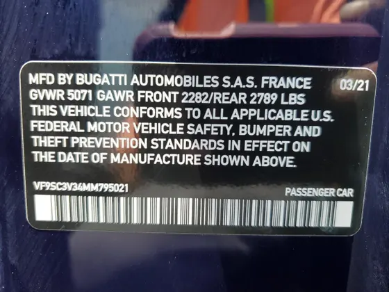 2021 BUGATTI CHIRON PUR SPORT