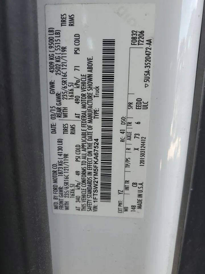 2015 Ford FORD TRANSIT T-350