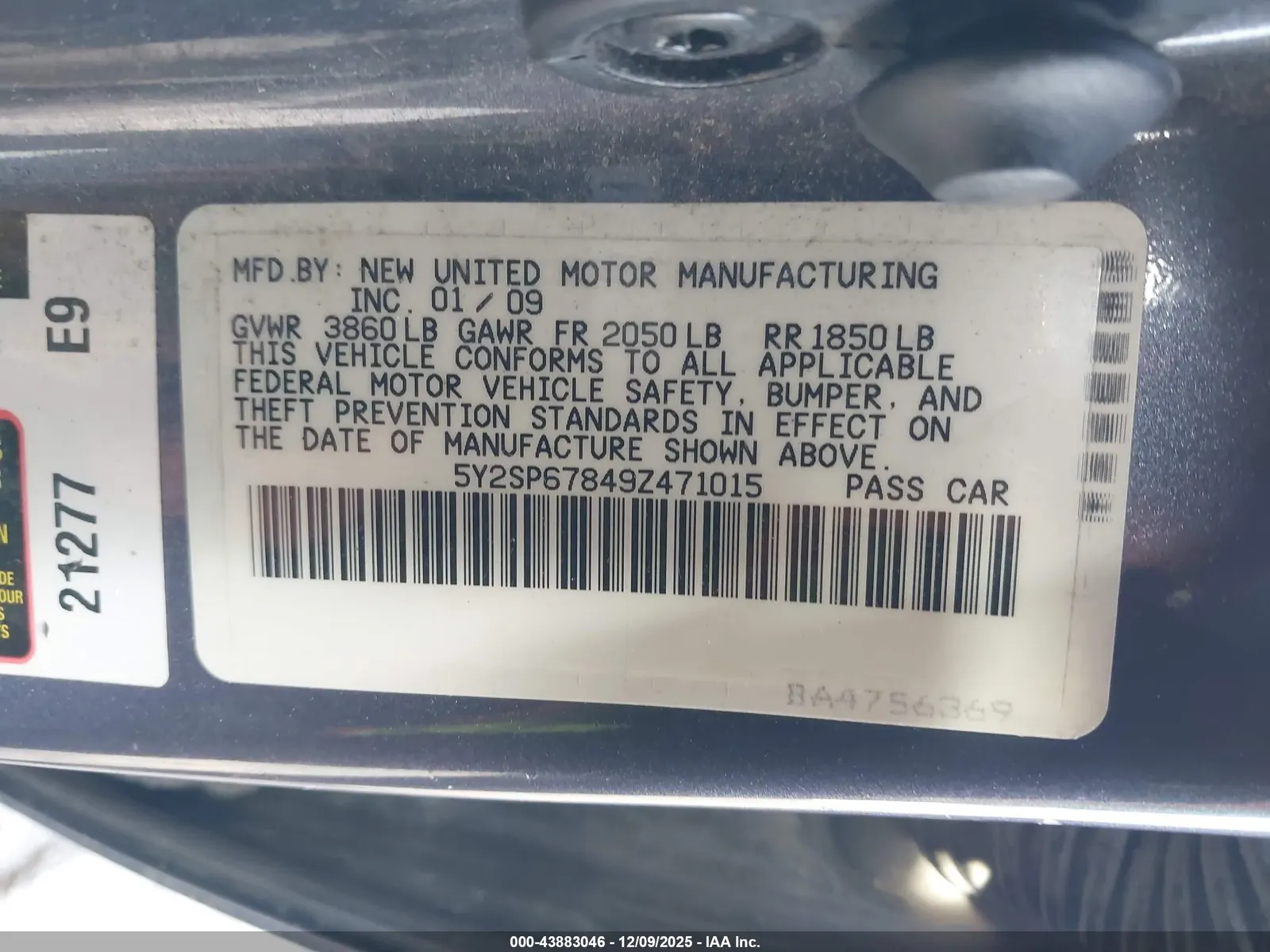 2009 Pontiac Vibe w/1SA
