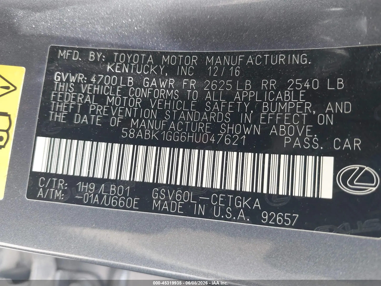 2017 Lexus ES ES 350