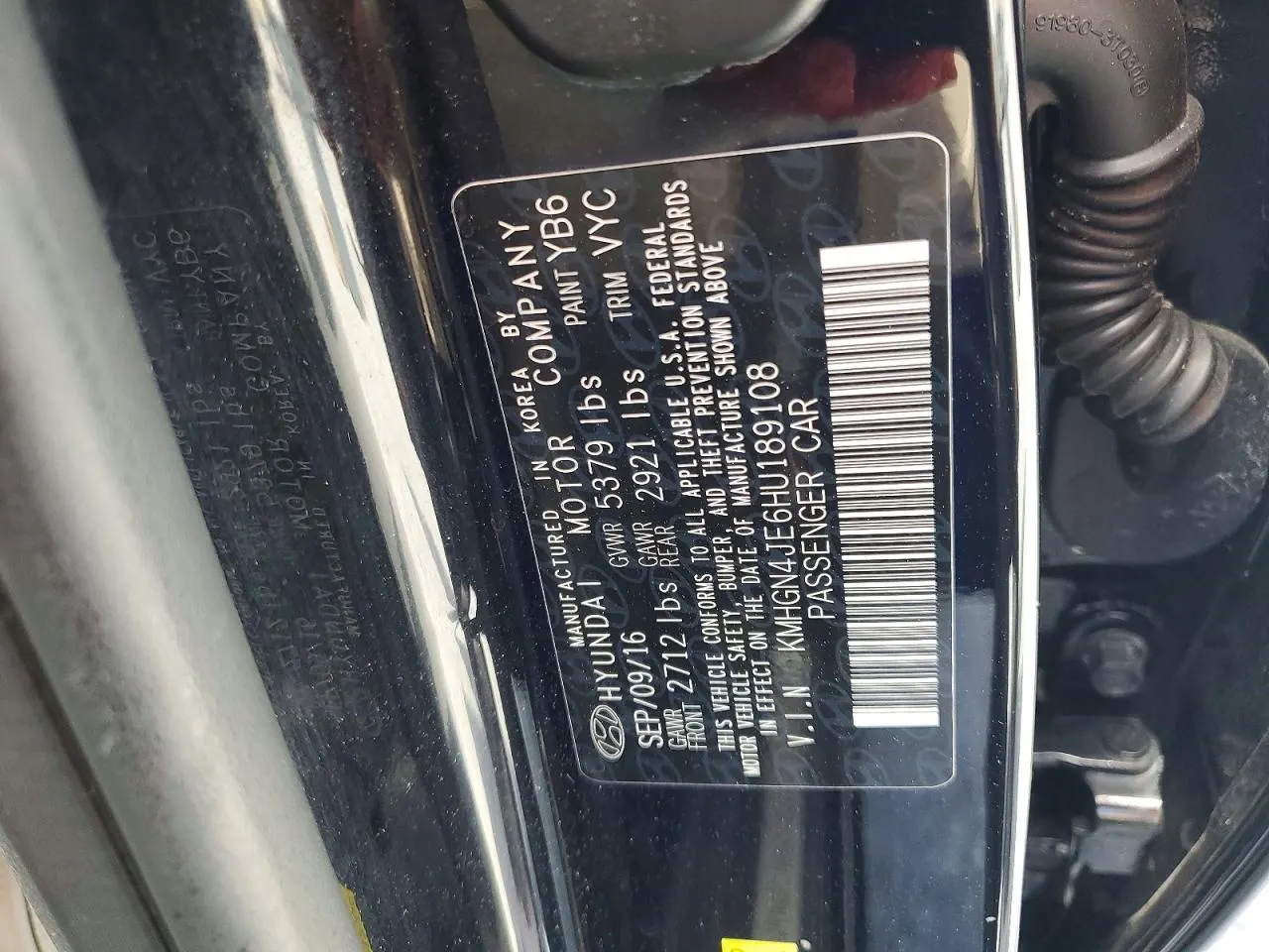 2017 Genesis G80 3.8L