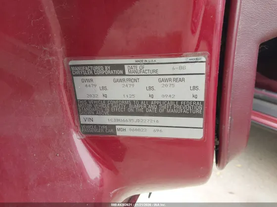 1988 Chrysler New Yorker C-BODY LANDAU
