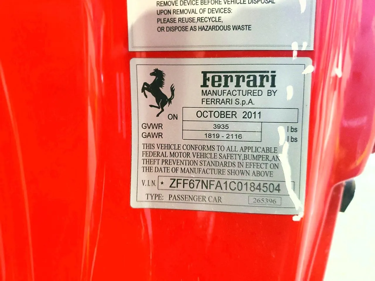 2012 Ferrari 458 Italia