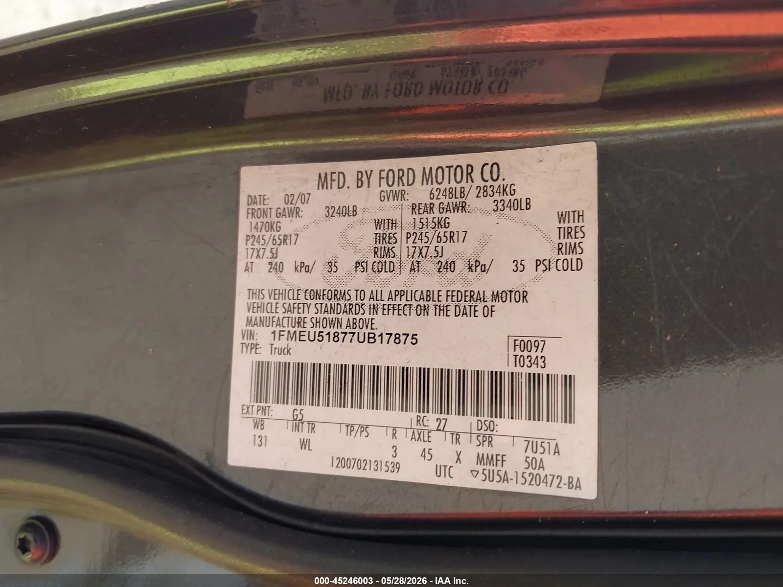 2007 Ford Explorer Sport Trac XLT