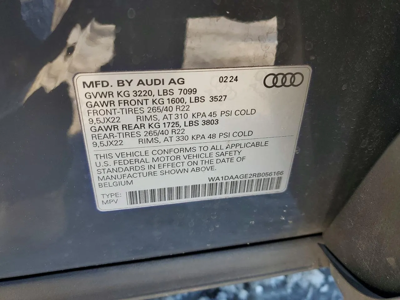 2024 Audi Q8 e-tron Sportback S line Prestige