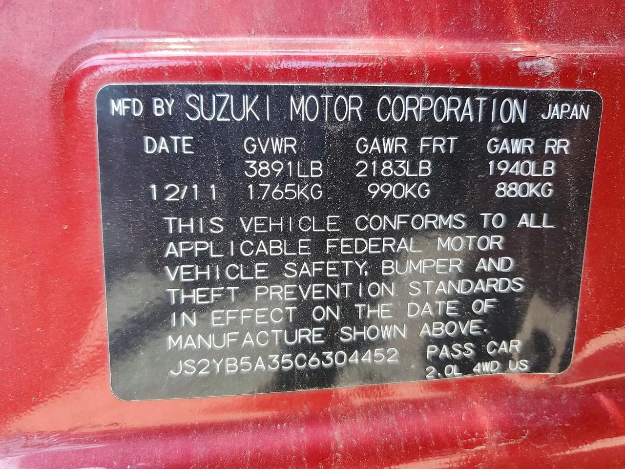2012 Suzuki SX4 Crossover