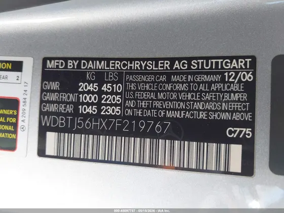 2007 Mercedes-Benz CLK-Class 3.5L