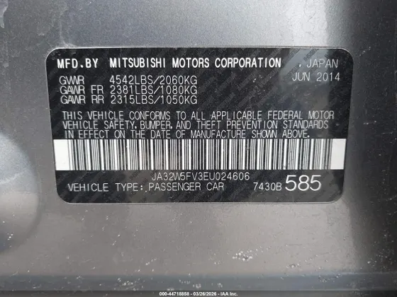 2014 Mitsubishi Lancer Evolution MR