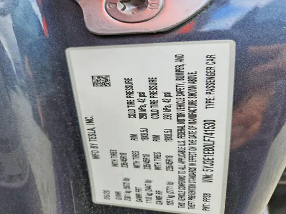 2020 Tesla Model 3 Long Range