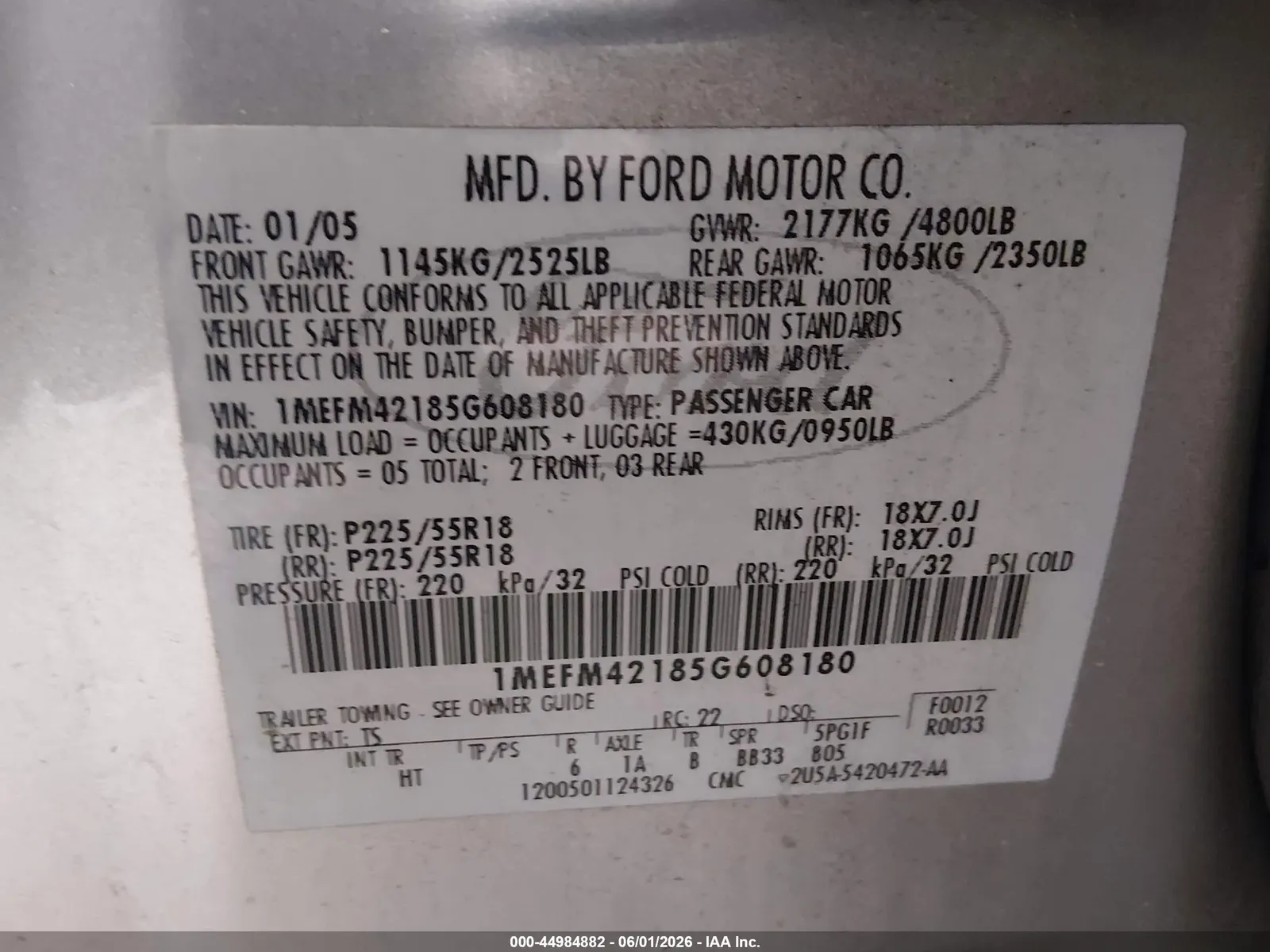 2005 Mercury Montego Premier