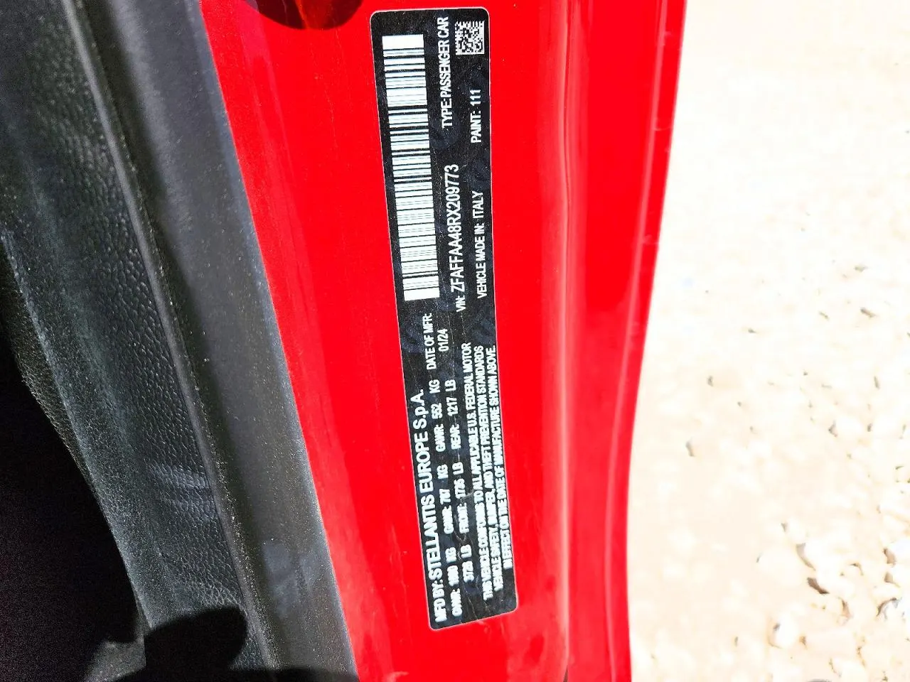 2024 FIAT 500e INSPI(RED)