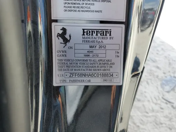 2012 Ferrari 458 Italia 458 SPIDER