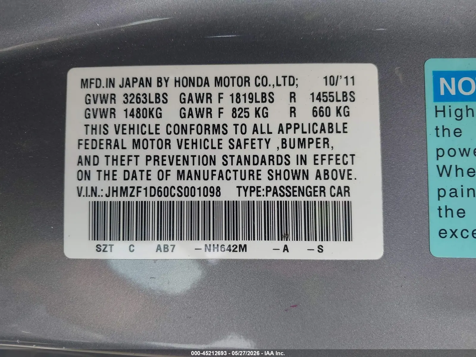 2012 Honda CR-Z EX