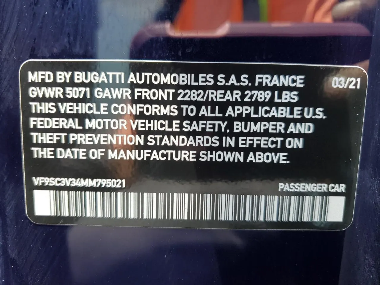 2021 BUGATTI CHIRON PUR SPORT