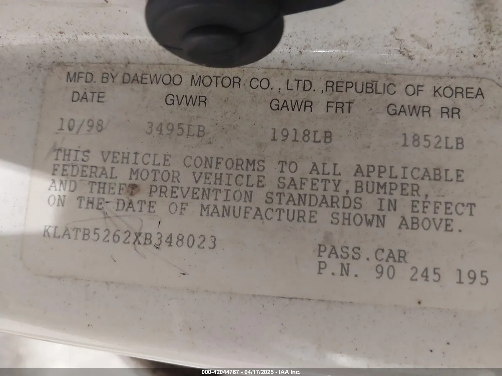 1999 Daewoo LANOS SE