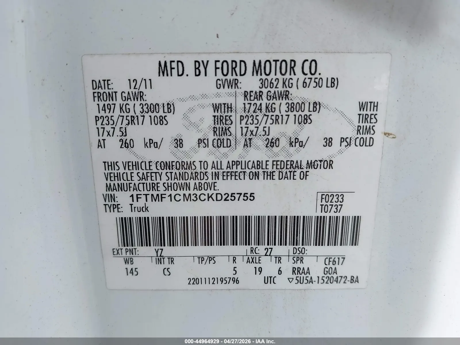 2012 Ford F-150 XL