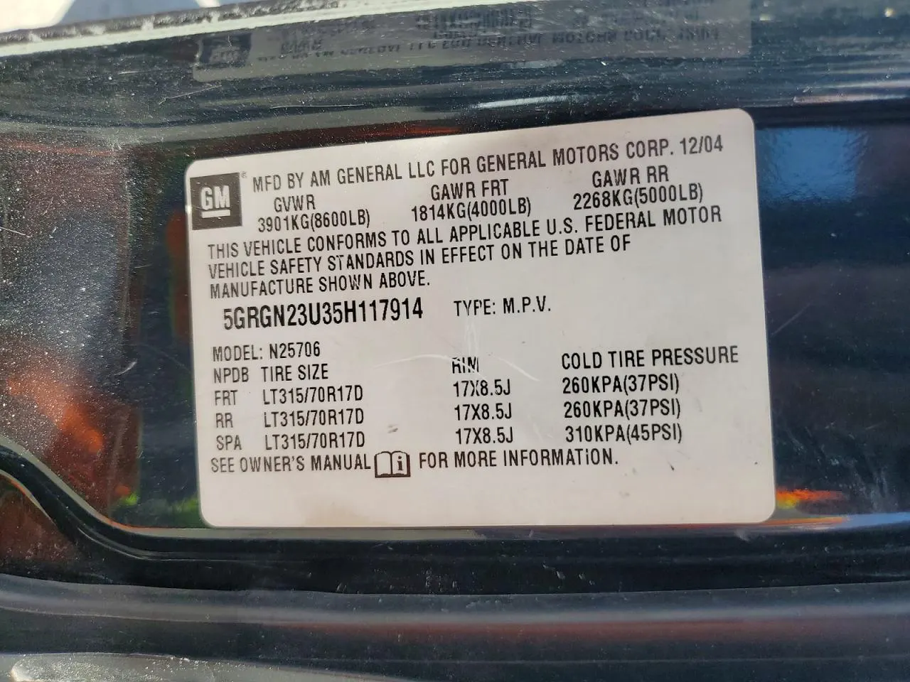 2005 HUMMER H2 SUV