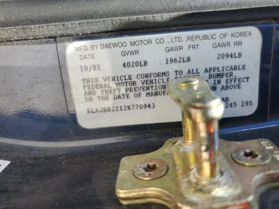 2002 Daewoo Nubira CDX