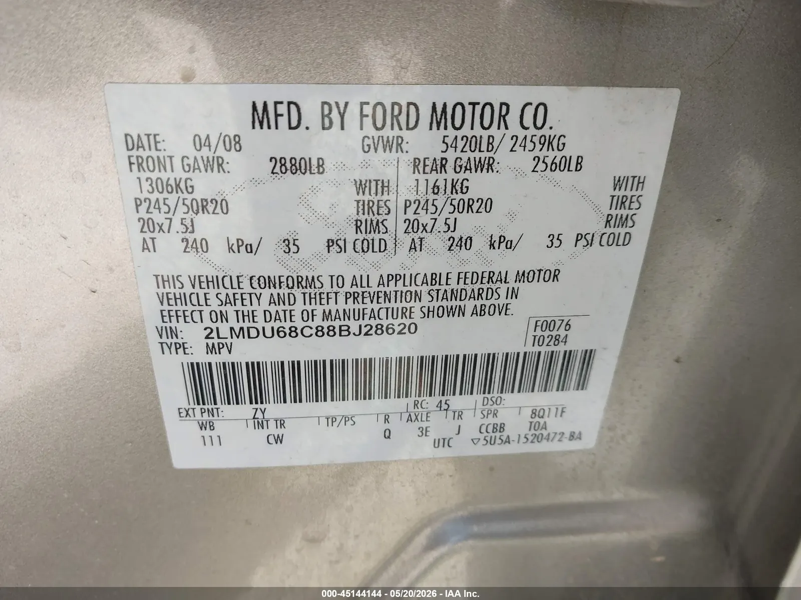 2008 Lincoln MKX