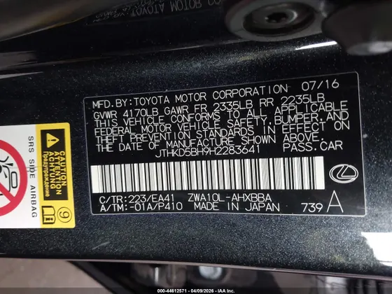 2017 Lexus CT CT 200h F Sport