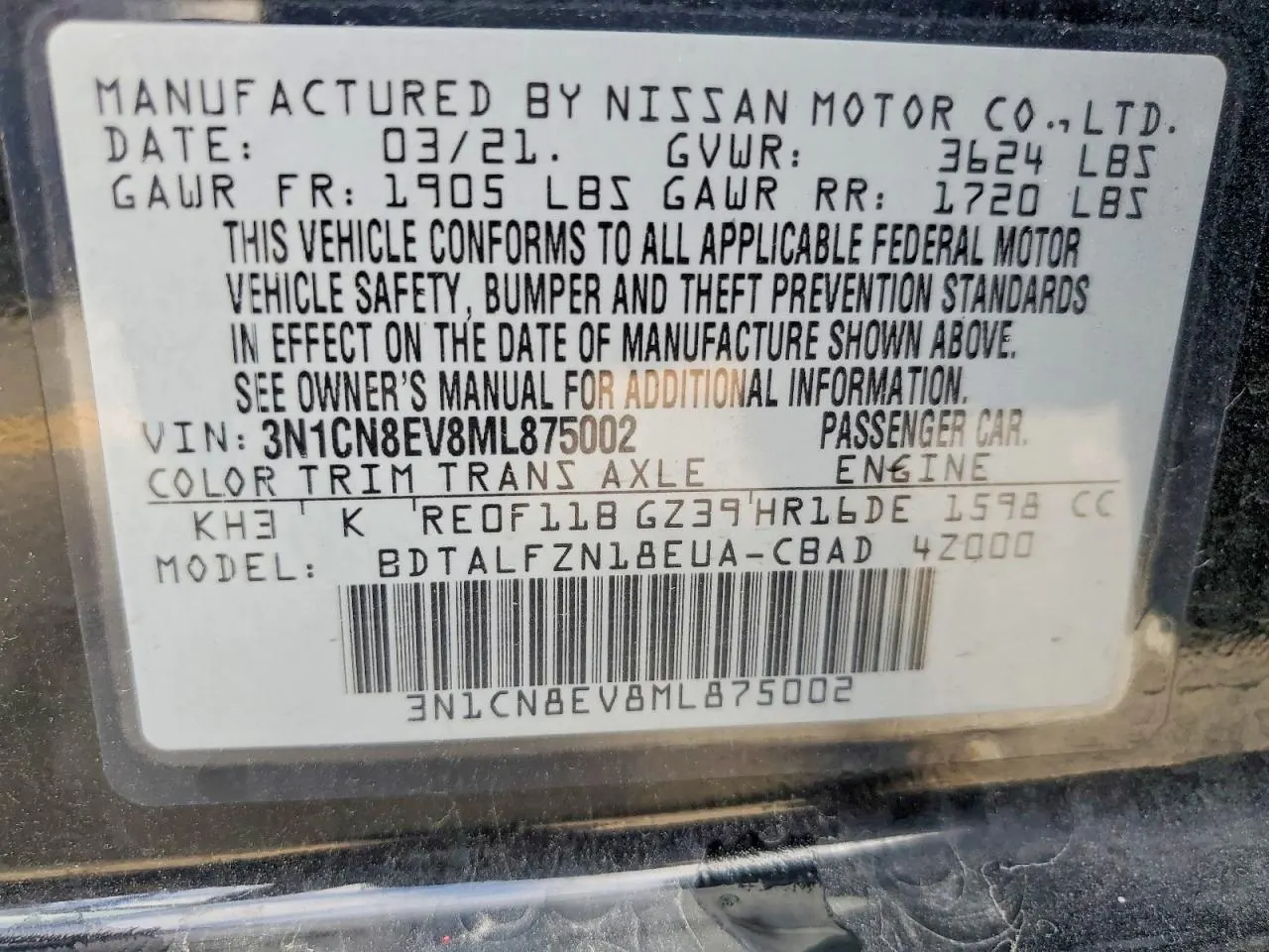 2021 Nissan Versa SV