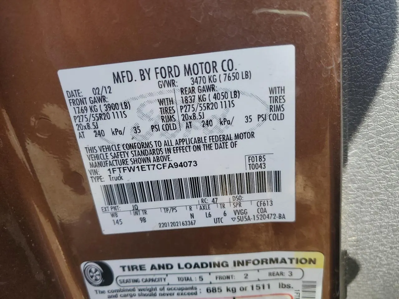 2012 Ford F-150 Platinum