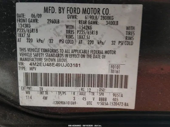 2009 Mercury Mountaineer Premier