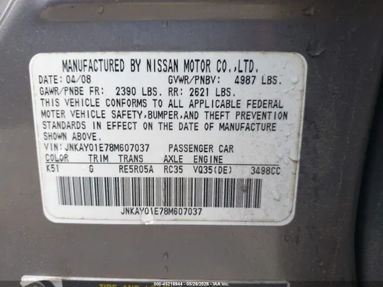 2008 INFINITI M35