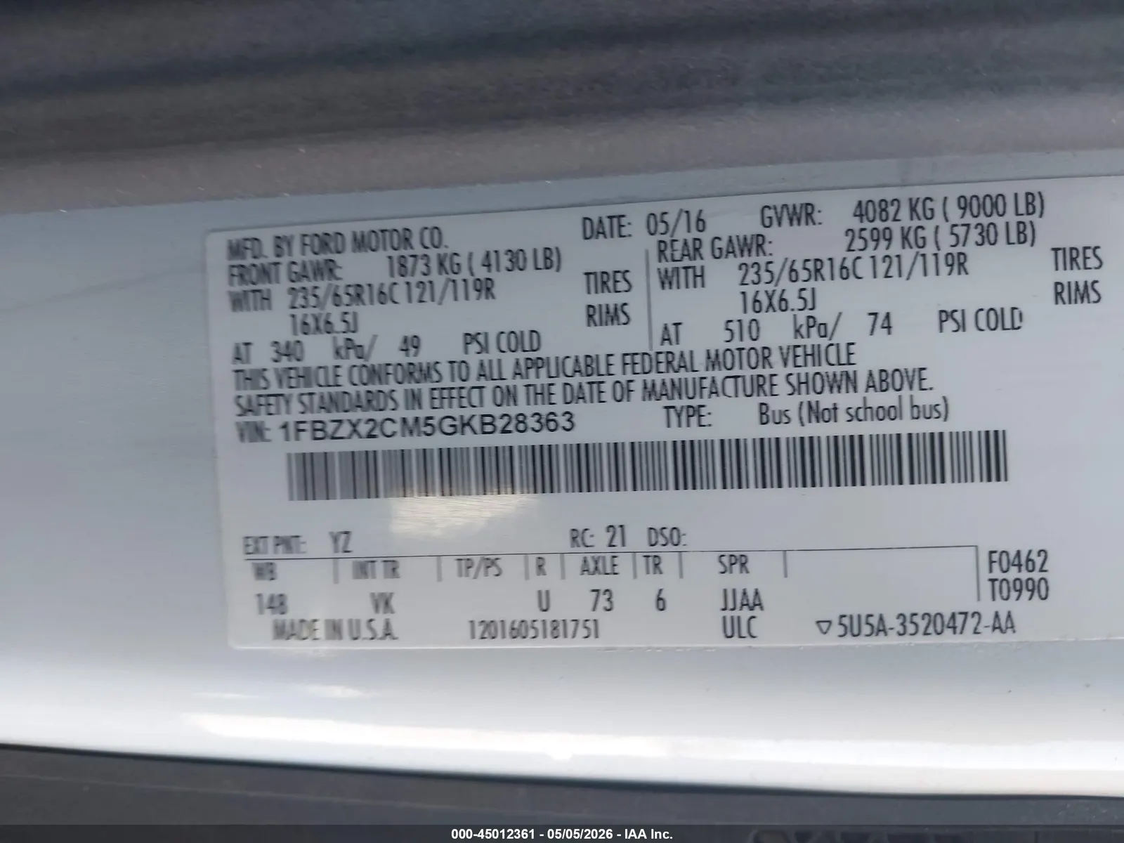 2016 Ford Transit Wagon XLT
