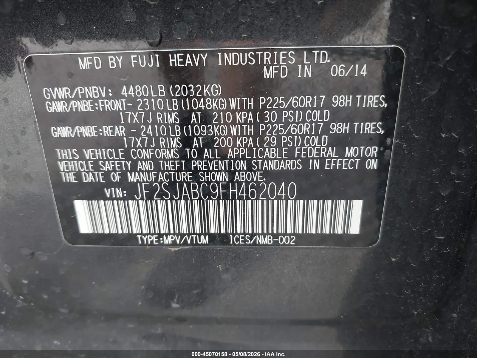2015 Subaru Forester 2.5i