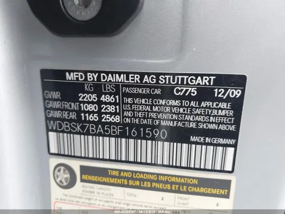 2011 Mercedes-Benz SL-Class SL 550