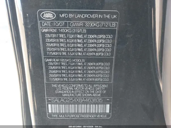 2008 Land Rover LR3 HSE