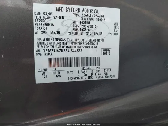 2005 Ford Explorer Sport Trac XLS