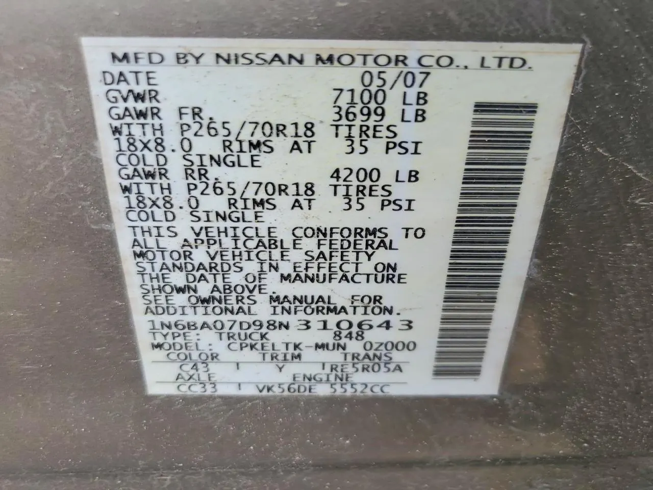2008 Nissan Titan XE