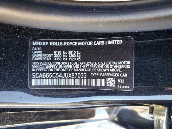 2018 Rolls-Royce Wraith