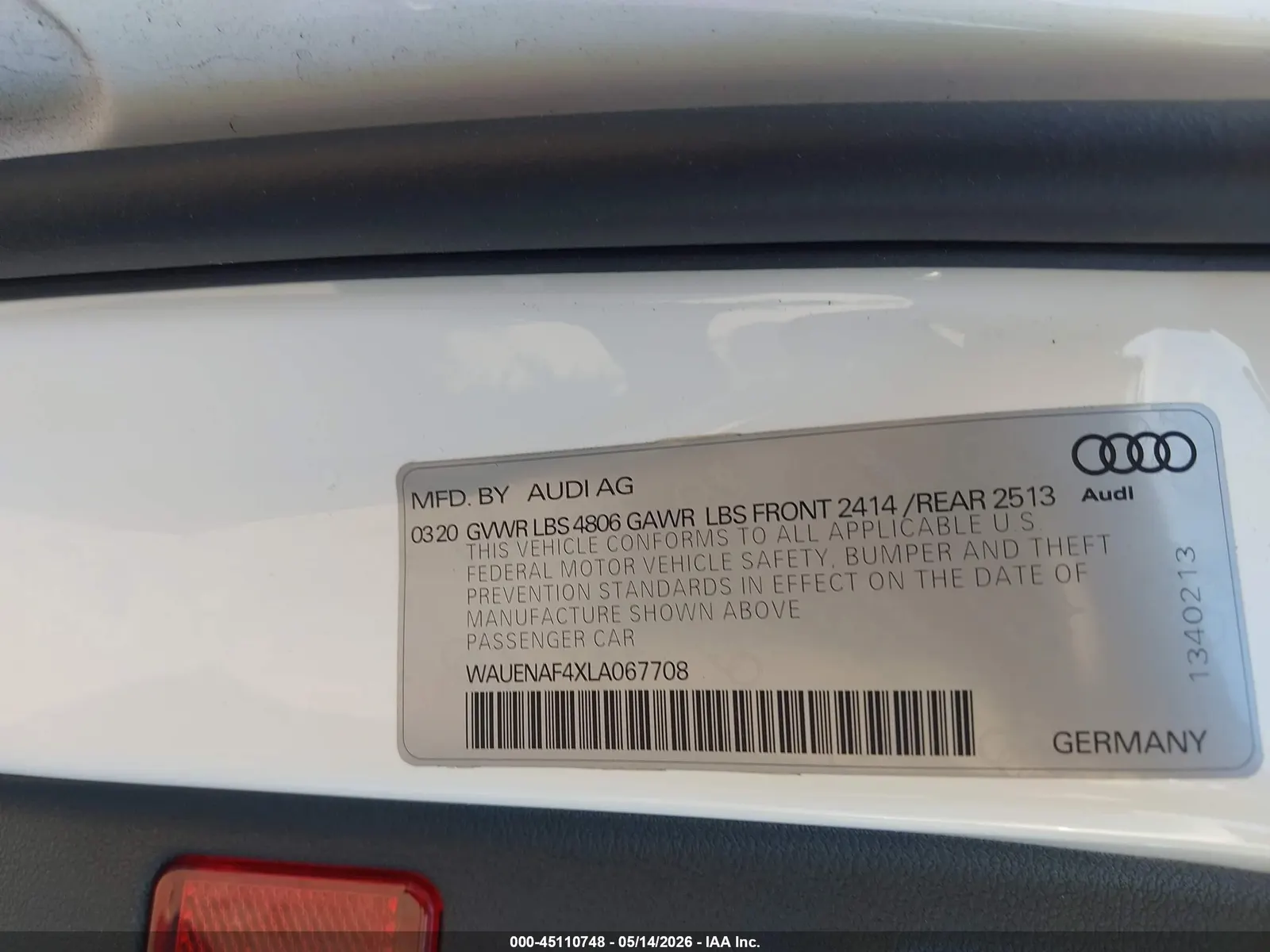 2020 Audi A4 Sedan Premium Plus