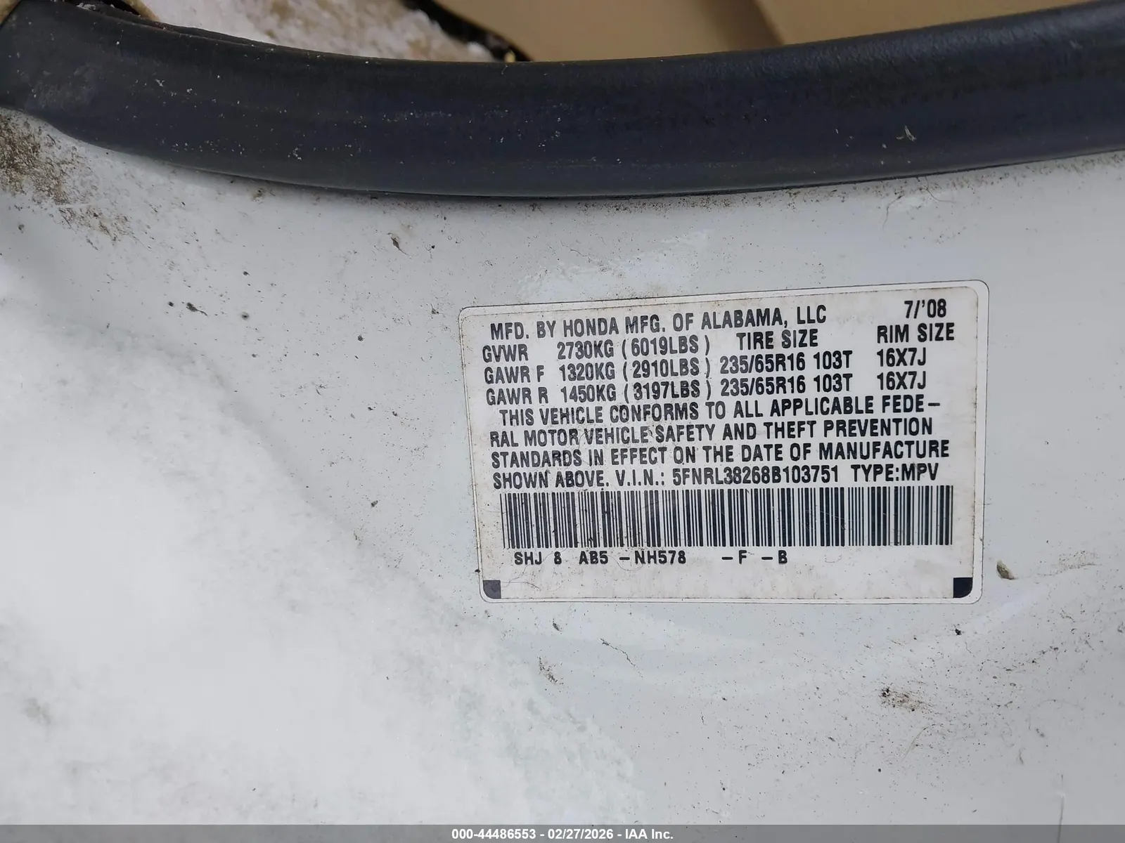 2008 Honda Odyssey LX