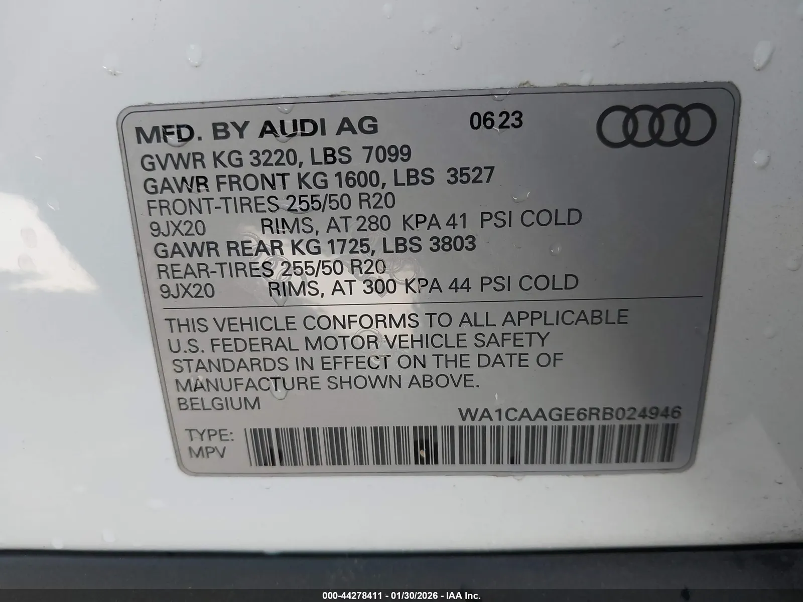 2024 Audi Q8 e-tron Sportback S line Premium Plus
