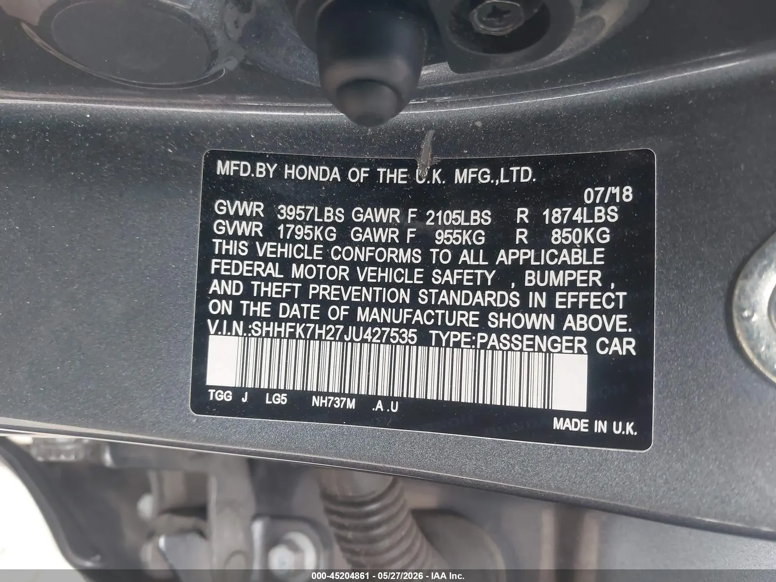 2018 Honda Civic Hatchback LX